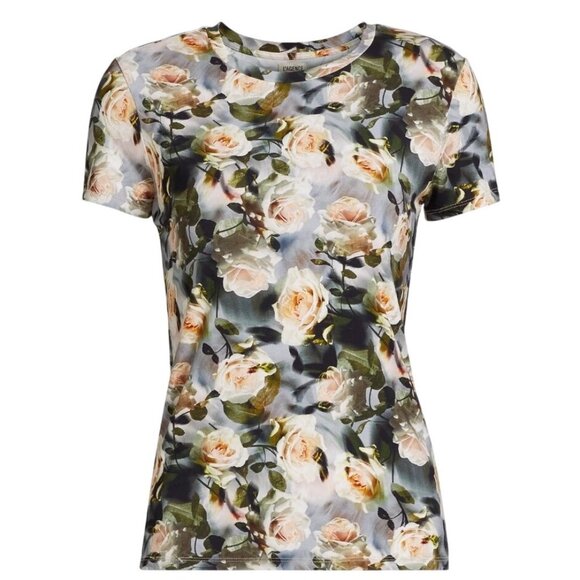 L’AGENCE Ressi Tops - L’AGENCE Ressi Fitted Tee in Multi Cluster Floral Print Size XS New With Tags